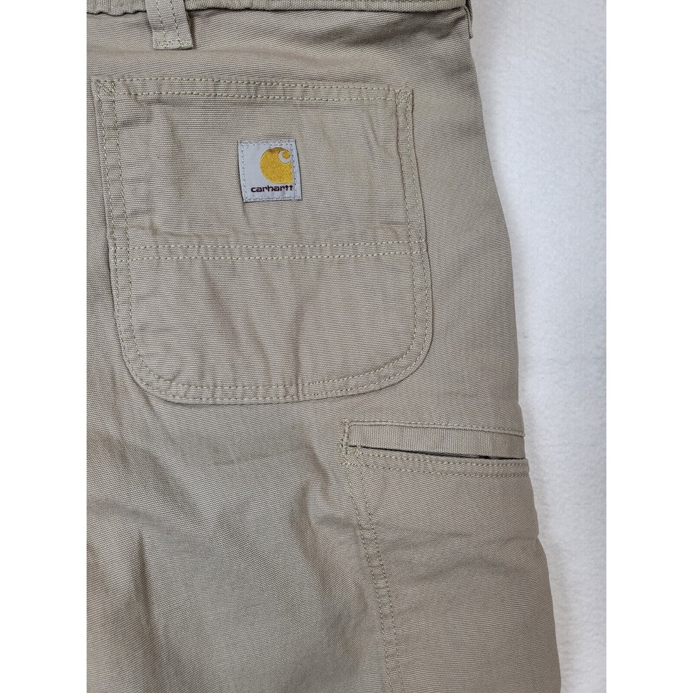 Carhartt Rugged Flex Relaxed Fit KHAKI Canvas Work Shorts BS2514-M Size 46 - Picture 3 of 7